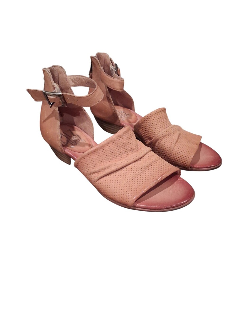 Miz Mooz Charlie Sandal Perforated Ankle Strap Brown EU 37